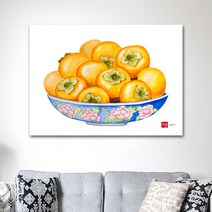 나봄갤러리 감과 그릇 감그림 액자, 5.캔버스 액자