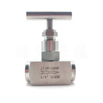엔진 크레인 1/4 "3/8" 1/2 "BSP 암 고압 스테인레스 스틸 304 차단 니들 글로브 밸브 J13-320P 크레인 유량 제어