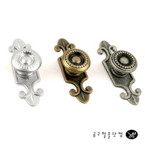 1구 가구손잡이 서랍 콘솔 엔틱 밑판 손잡이 세트 1개, 니켈무광