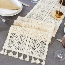 크로쉐 뜨개 식탁 테이블 러너, 원형 손뜨개 테이블러너=30cm(골드)