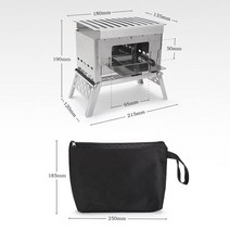 주물 화목 난로 야외 접이식 숯 스토브 스테인레스 스틸 미니 장작 히터 분리형 접이식, 01