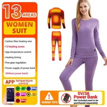 바이크자켓 온열 내복 스키 의류 가을 유니버설 USB 전기 난방, XXXL, 16 13 Area Suit Women