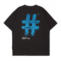 BEENTRILL GOLF페인팅 해시태그 오버핏 반팔 티셔츠(블랙)