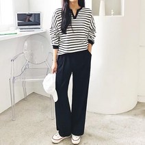 베시시걸 V단가라 루즈핏 박스 티셔츠 + 와이드팬츠 트레이닝세트 츄리닝세트 빅사이즈 임부복 봄신상