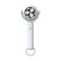 크로니클 휴대용 급속 냉각패드 미니 핸디 선풍기 경량 손선풍기 거치 탁상 쿨풍기 고리포함, 화이트