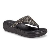crocs 크록스 샌들 우먼 몬트레이 디아망떼 웨지 플립 206343-001