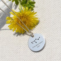 스페로 은목걸이 별자리 각인 실버네크리스 동그라미 코인펜던트