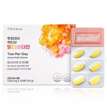 닥터체크 멀티비타민 투퍼데이 액티브 멀티비타민 120정 (2개월분), 1박스