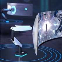 고중량 49인치 커브드 와이드 모니터암 삼성 오디세이 RGB 게이밍 모니터거치대 20kg, 49인치 싱글모니터암, 1개