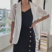 브리스살롱 (bs2100) 여름하객룩 가볍게 입는 반팔 린넨자켓