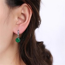 [좋은제품] 이너컨츠피어싱 천연 비취 그린 마노 원석 똑딱이 귀걸이 귀고리 체인귀걸이 셀프귀뚫기 물방울링귀걸이 실버링귀걸이