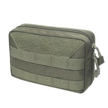 파우치 컴팩트 가로형 허리 가방 소형 유틸리티 파우치, 7.9x5.1x2.8 인치, 1000D 나일론, 녹색