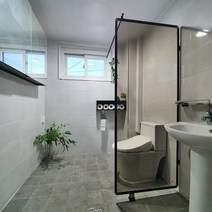 A6마트 라운드 블랙프레임 브론즈유리 욕실파티션 / 샤워부스, 가로750세로1857