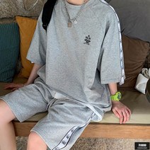 가바바 남성 반팔 트레이닝복 세트 단풍포인트로 감각적인 여름 트레이닝복 세트 G62623