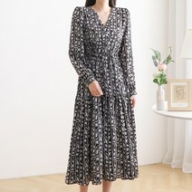 (정품)모리스커밍홈 유니크 조각나염 쉬폰 롱 원피스_M2302OP049A