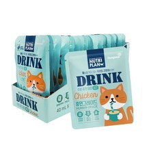 뉴트리플랜 드링크 치킨 40ml x 20개(1박스) 고양이파우치 수분충전 습식, 드링크 치킨 40ml x 1박스