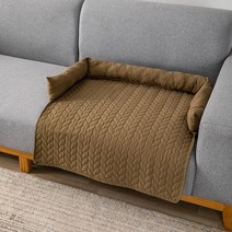 반려동물 온열매트방수 애완동물 소파 침대 개 커버 쿠션 대형 편안한 수면 고양이 좌석 목, 02 Khaki