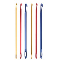 GHSHOP 6Pcs 아프가 니 스탄 크로 셰 뜨개질 후크 뜨개질 바늘 손 니트 도구 구멍 2.75 4 6mm, 골드 블루 레드, 금속