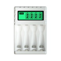AA / AAA NICD NIMH 충전식 배터리 NIMH AA 충전기에 대 한 4 슬롯이있는 스마트 지능형 LCD 디스플레이 배터리 충전기, 하나, 하얀