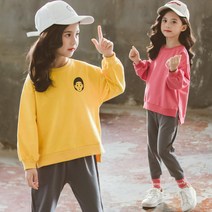 베비포 여아용 언밸런스 긴팔티 트레이닝 상하복 세트 TSH1