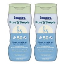 Coppertone Pure Simple Baby SPF 50 자외선 차단 로션 방수 소아과 전문의 추천 산화 아연 미네랄 170g6온스 USA 미국, 6 Fl Oz (Pack of 2)