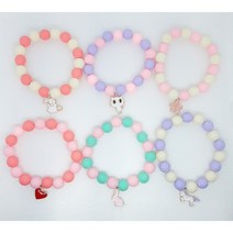 블링비즈 펜던트팔찌만들기 12종 마카롱 파스텔색상 핸드메이드 DIY 세트 참 펜던트포함 금색 은색 오링 O링 우레탄줄 세트구성, 08-퍼플화이트