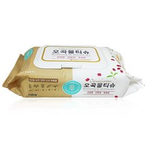 [무료배송]깨끗한나라 오곡물티슈 캡형(100매) 물티슈, 2개