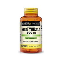 MASON NATURAL 밀크씨슬 500mg - 건강한 간 기능 지원 정화 및 해독 허브 건강보조식품 60캡슐
