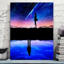 DIY 명화 그리기 너의 이름은 명장면 애니 굿즈 유화 칠하기 색칠 공부 피포 페인팅, 50x65 블랙 테두리 + E + 단독