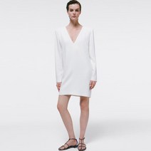 Massimo Dutti 마시모두띠 여성 원피스 브이넥 긴팔 화이트 06778853251