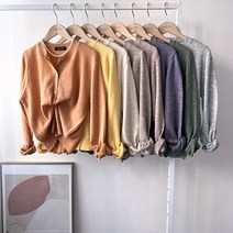 에르디테 / 소프트 캐시미어 기본 핏 라운드넥 니트 가디건 8컬러
