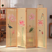 원목병풍 4폭 미니병풍 커버 추석 차례 환갑 그림, 4칸 높이1.7m