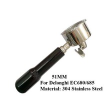 드롱기 부품교체 호환 Delonghi-Dedica EC680/685 용 더블 스파우트 51MM 커피 포터필터 샤프너 필터 홀더, 02 Plastic handle