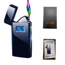 파르떼 듀얼 플라즈마 라이터 충전 충전식 전자 라이타 usb 포함, 블랙