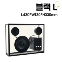블루투스스피커 투명 스피커오디오 감성 에코 거실 인테리어 화이트 블랙 스몰 라지, 블랙 L