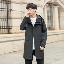 남자트렌치코트코디 미디롱 자켓코트 신 봄가을 계절 얇은 와이드 후드티 트렌드 820 P75 4994595670