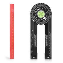 전자각도기 Miter Saw Protractor Ruler 360 Digital Angle Spirit Level Inclinometer Measuring Tool, 01 B