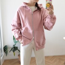 어썸브라운 / 박시핏 벌룬소매 양기모 맨투맨 후드집업