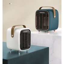 가정용 전기 미니 온풍기 캠핑용 온풍기 원룸 사무실 발난로 욕실 난방기 소형 히터 열풍기, 그린