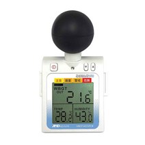 AND 휴대용 온습도계 AD5698 디지털 열사병 알람 작업장 군부대 학교 복사열 열중증 WBGT 지수 온도계 건설현장