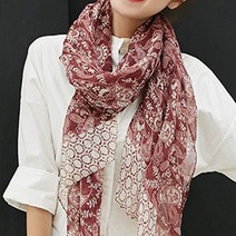 롱 주름 광폭 비스코스 코퀄리티 페이즐리 스카프