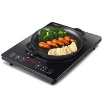 인덕션 1구 2구 Amzchef 밥솥 2000W 전기 유도 쿡탑 온도 조절 호브 전원 자기 핫 플레이트 SK-CB16, [02] EU-Black