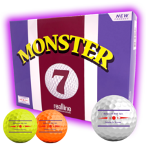 2022 몬스터7 리뉴얼 비거리골프공 3피스 리얼라인골프공, 화이트(레드+퍼플라인), 1더즌(12알)