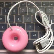 부유먼지청소기 고양이털 개털필터 반려견 동물청정기 usb 사무실 홈 데스크탑 미니 가습기 휴대용 공기 청정기 크리에이티브 라운드 도넛 가습기, 분홍색
