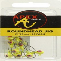 Apex Jig Heads (Pack of 10) Chartreuse 1/16-Ounce, 1