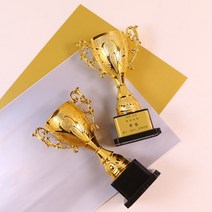미니 골드 트로피 제작 [어폼 상장 트로피 컵 만들기 황금 축구 태권도 유치원 어린이집 운동회 학교 학원 우승컵 일등 금메달], 트로피+금색&은색 라벨지