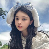 NuiNui 명품머리띠 세안 머리띠 메이크업 머리띠 러블리 헤어밴드 롤리타 헤어밴드 빅 귀 도그 패턴