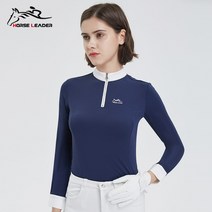 [박플리츠] 여성 HORSE LEADER 정품 귀족 운동 긴팔 집업 티셔츠 승마복 상의, L(180), 네이비, 1개