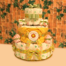 부산전지역꽃바구니꽃다발아기탄생선물 기저귀케이크3단 당일배송가능, 여아용, 4단계 돌선물용, 긴팔