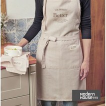 [모던하우스 창원점]순면 선염 앞치마 베이지 레터_EM0522019, 1개